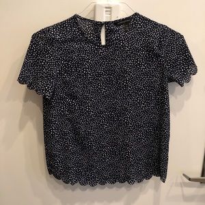 Banana Republic navy polka dot blouse